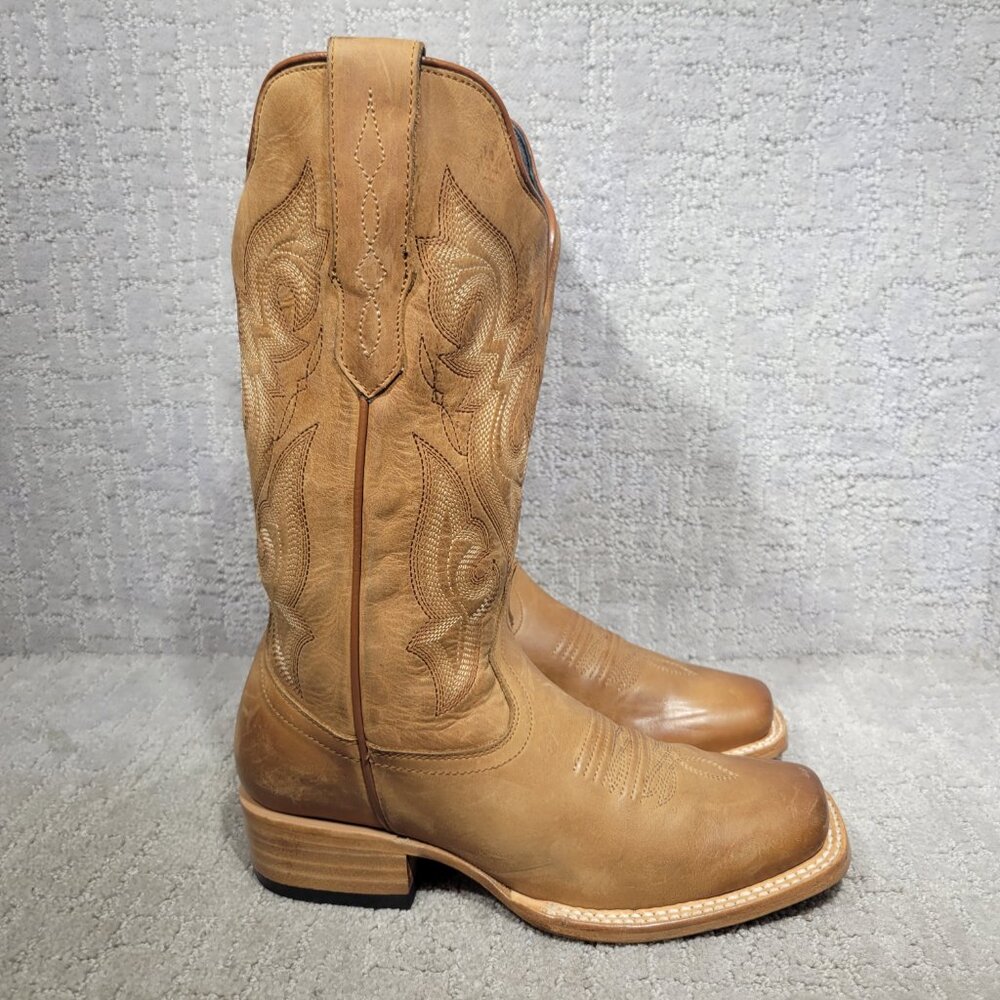 J.B. Dillon Resrve JBRP2308 Womens Size 6.5C Brown Leather Mid Calf Western Boot - Picture 3 of 11